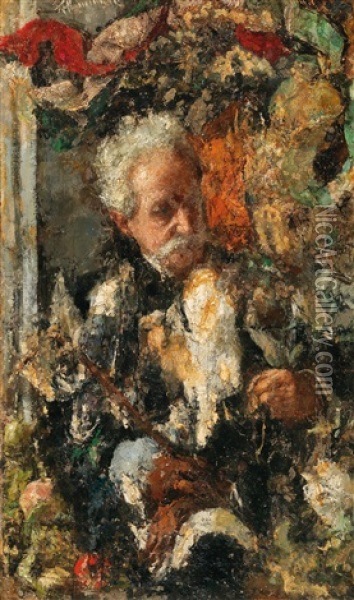 Portrait Of Don Paolo Oil Painting - Antonio Mancini
