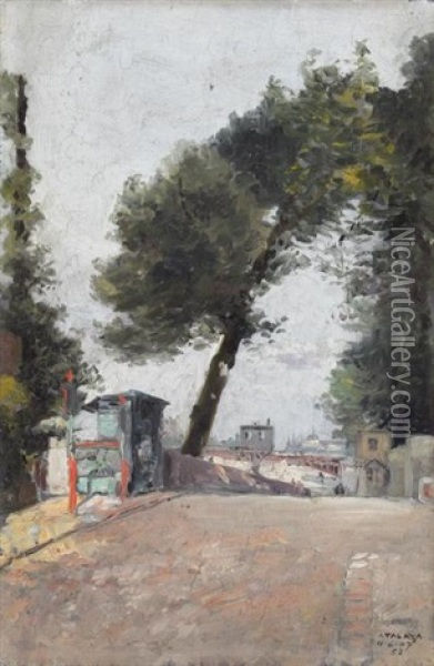 Quai De Paris Oil Painting - Enrique Atalaya