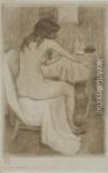 Femme A Sa Toilette Oil Painting - Theo van Rysselberghe