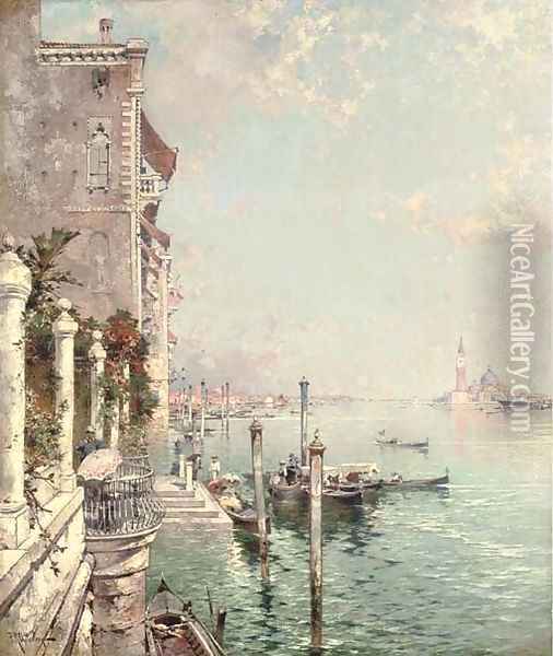 San Giorgio Maggiore, Venice Oil Painting - Franz Richard Unterberger