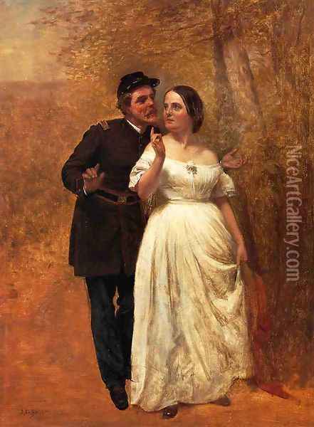 Courting Oil Painting - John George Brown