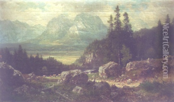 Gebirgslandschaft Oil Painting - Ludwig Sckell