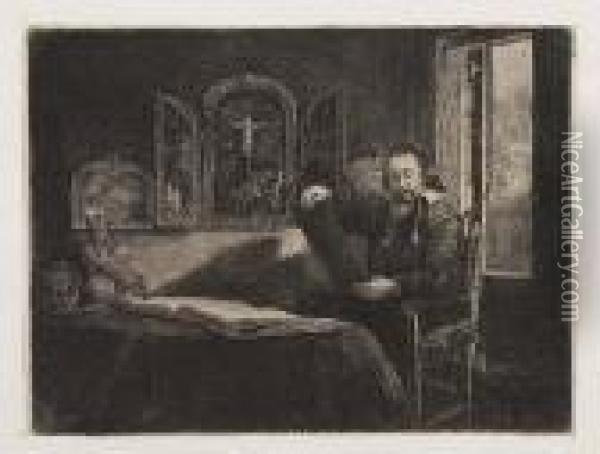 Abraham Francen, Apothecary<</b> Oil Painting - Rembrandt Van Rijn