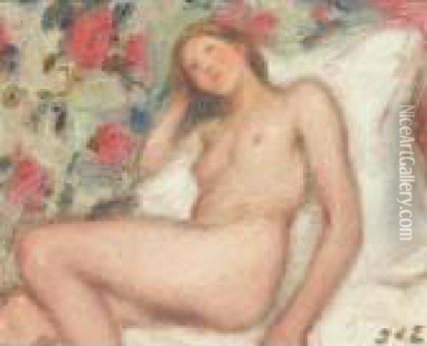 Femme Nue Oil Painting - Georges dEspagnat
