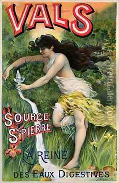 Poster advertising Source St Pierre eau de Vals natural mineral water Oil Painting - L. Courchez