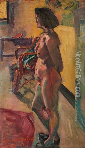 Nu De Profil (periode Fauve) Oil Painting - Medard Maertens