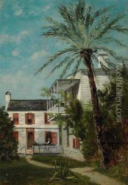 Palm In St. Augustine, Florida Oil Painting - Frank Henry Shapleigh