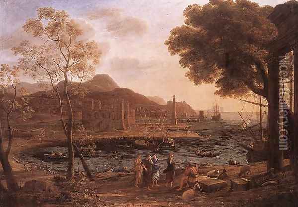 Harbour Scene with Grieving Heliades c. 1640 Oil Painting - Claude Lorrain (Gellee)