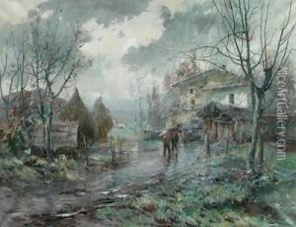 El Brull Del Montseny, 1949)
 Paisaje Lluvioso. Oil Painting - Vicenc Sole Jorba