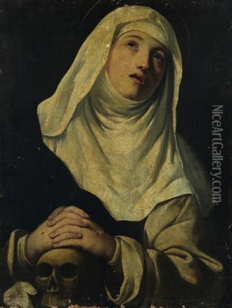 Santa Caterina Da Siena Oil Painting - Giovanni Battista Salvi (Il Sassoferrato)