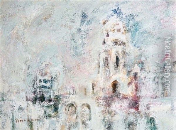 White Mosque Oil Painting - Carl Buchner