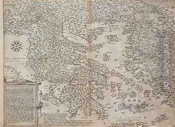 Map of the whole of Greece Oil Painting - Ligorio, Piero