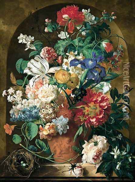 Still-Life of Flowers 1734 Oil Painting - Jan Van Huysum