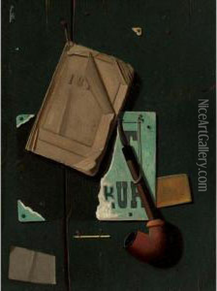 Almanac And Pipe Oil Painting - John Frederick Peto
