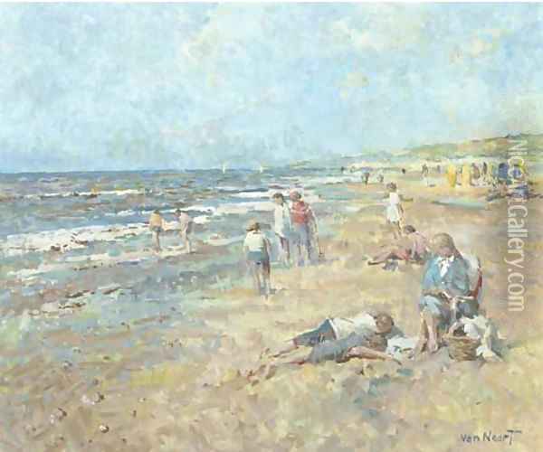 A day at the beach Oil Painting - Adam van Noort