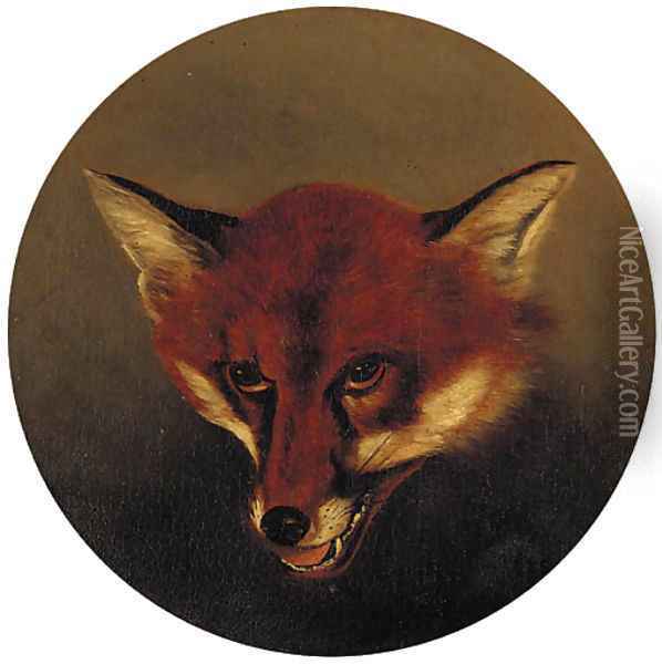 The head of a fox Oil Painting - English School