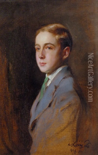 Portrait Of Master Alan Craig-brown, Aged 9 Oil Painting - Philip Alexius De Laszlo