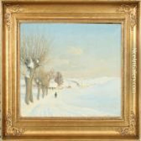 Winter Landscape Oil Painting - Hans Anderson Brendekilde