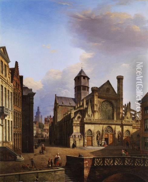 Stadtansicht Von Gent Oil Painting - Pierre Francois de Noter