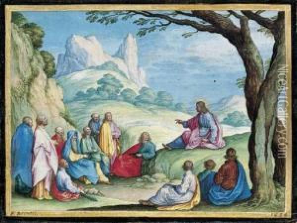 The Sermon On The Mount Oil Painting - Friedrich The Elder Brentel