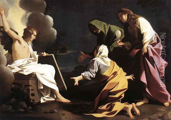 The Two Marys at the Tomb 1613 Oil Painting - Bartolomeo Schedoni