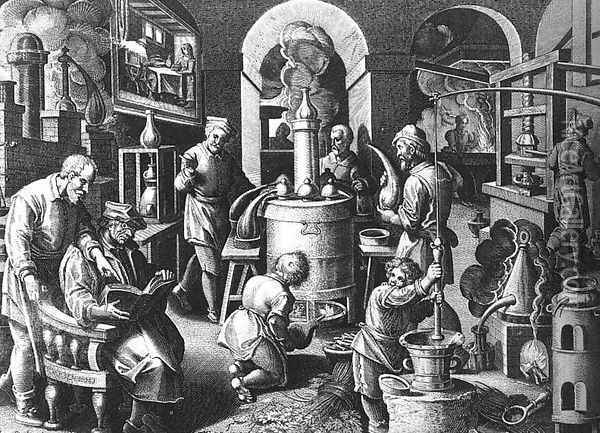 Distillation Oil Painting - Jan van der Straet