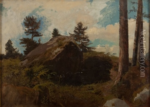 Landscape With Rock Oil Painting - Eugene Ott