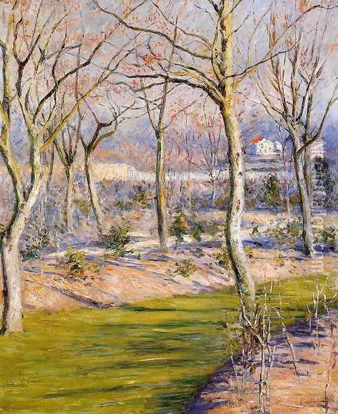 The Garden At Petit Gennevilliers In Winter Oil Painting - Gustave Caillebotte