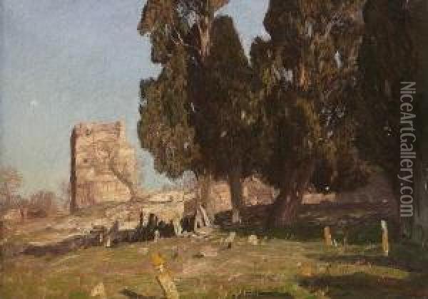 Bei Konstantinopel. Oil Painting - Georg Macco