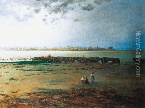 Bahia Y Ciudad De Montevideo Oil Painting - Carlos Corsetti