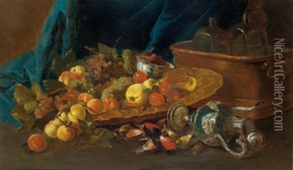 Stillleben Mit Fruchten, Einem Goldenen Teller, Einer Prunkkanne Und Einer Schale Aus Ming-porzellan Oil Painting - Pieter Boel
