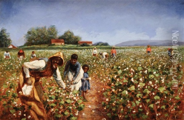 Cotton Pickers Oil Painting - Adolf Heller
