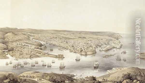 Sebastopol in All Its Glory, 1848, engraved by Day & Son, published 1857 Oil Painting - Nathaniel Whittock