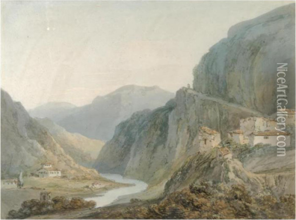 Ascent To The Cascade Of Terni Oil Painting - Joseph Mallord William Turner