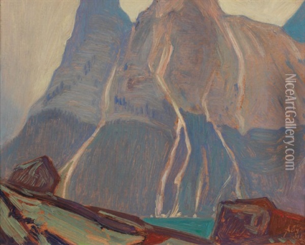 Wiwaxy Peaks Oil Painting - James Edward Hervey MacDonald