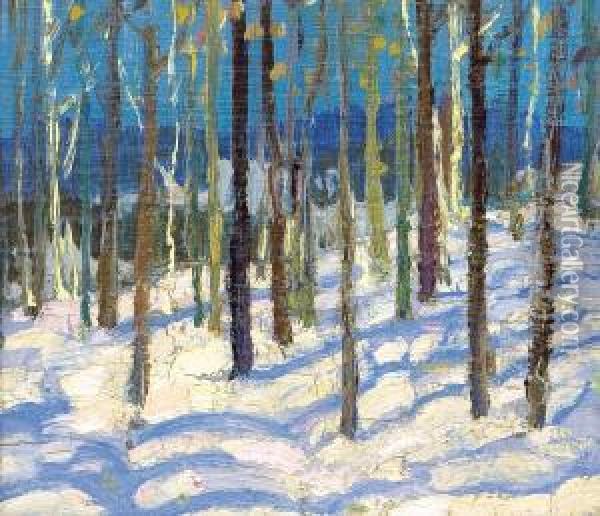 Winter Trees Oil Painting - Tom Thomson