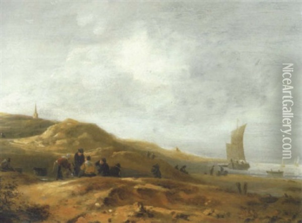 Dunenlandschaft (bei Scheveningen?) Oil Painting - Egbert Lievensz van der Poel