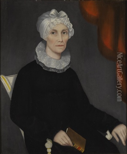Portrait Of Mrs. Robinson Oil Painting - Ammi Phillips