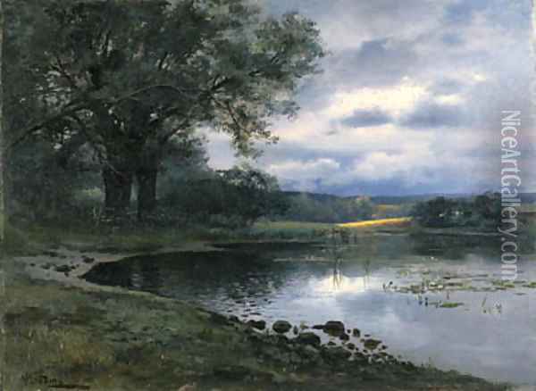 Landscape with a Pond Oil Painting - Nikolai Alexandrovich Klodt
