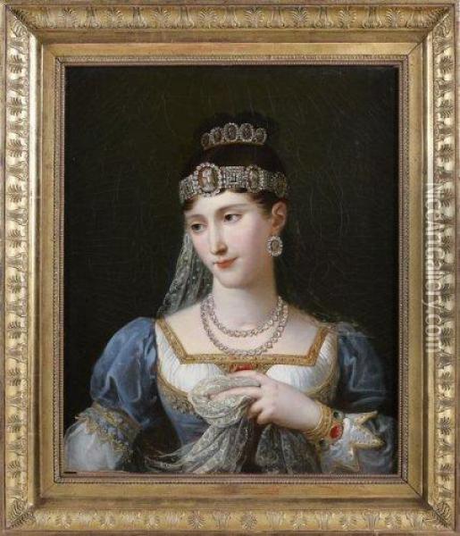 Portrait De Pauline Bonaparte, Princesse Borghese, Duchesse Deguastalla Oil Painting - Robert J. Fr. Faust Lefevre