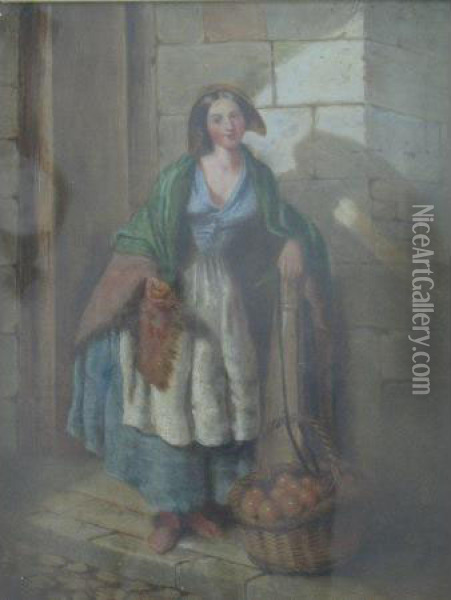 Portrait Of A Female Oil Painting - W. Frazer