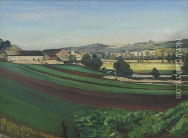 Landschaft Bei Eichstatt Oil Painting - Adolf Jutz