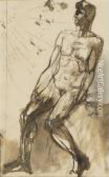 Jeune Homme Face Au Soleil Oil Painting - Auguste Rodin