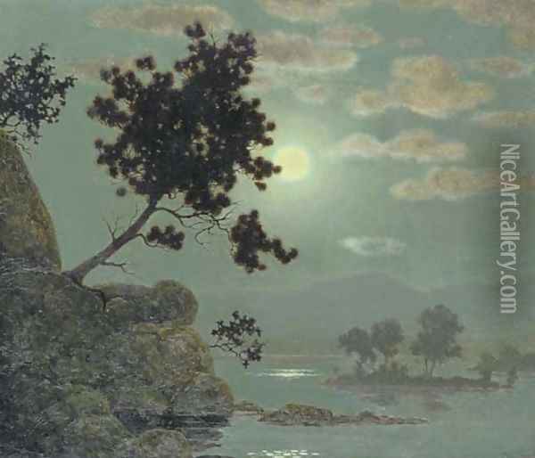 Silvery Moonlight Oil Painting - Harry Willson Watrous