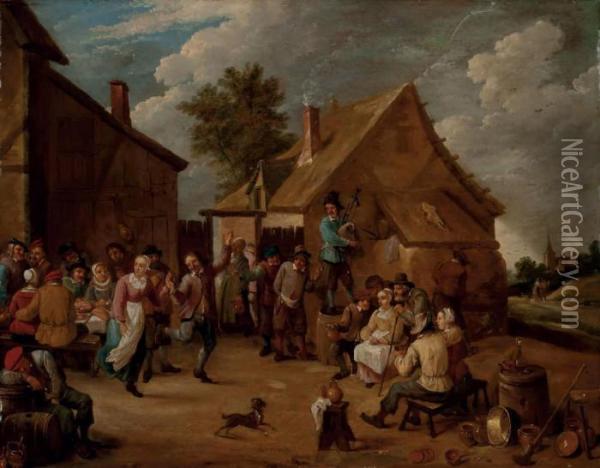 Fete Villageoise Oil Painting - David The Younger Teniers