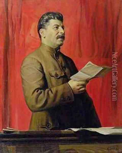 Portrait of Josif Stalin Oil Painting - Isaak Israilevich Brodsky