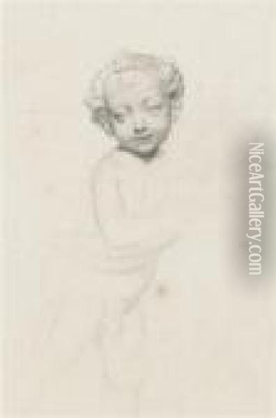 Drawing Of A Boy After A Classical Sculpture Oil Painting - Albert Anker