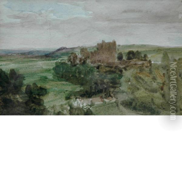 Landscape With Castle Oil Painting - John Laporte