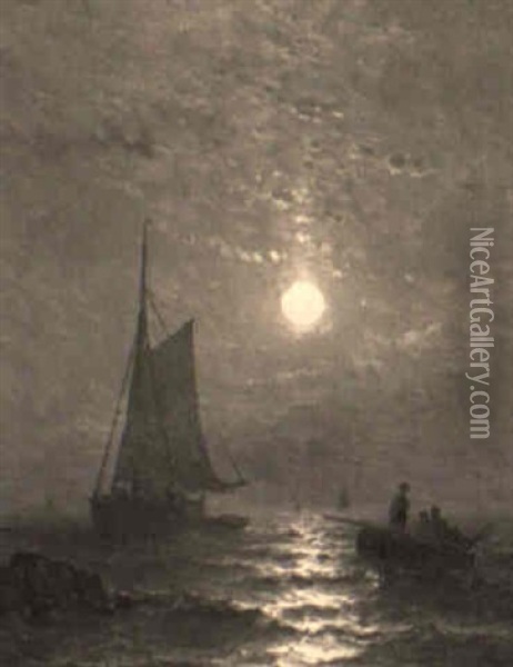 Marine Nocturne Oil Painting - Mauritz Frederick Hendrick de Haas