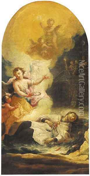 The death of Saint John Nepomucene Oil Painting - Michelangelo Unterberger